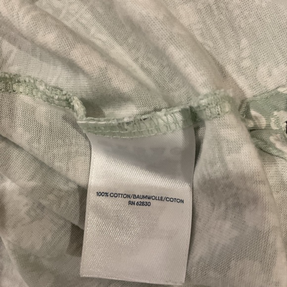 Lands' End Mint Green Floral 3/4 Sleeve Tunic Top - Picture 4 of 6